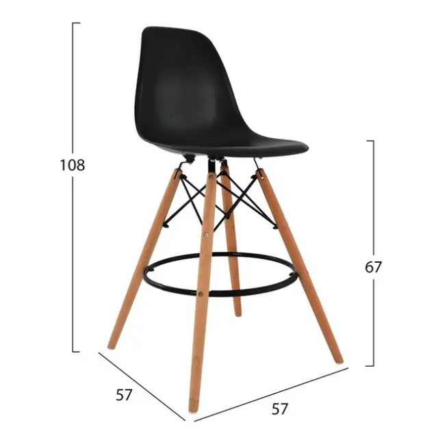 ΣΚΑΜΠΟ ΜΠΑΡ FB90173.02 ΜΑΥΡΟ 47x50x108Υ εκ. 2