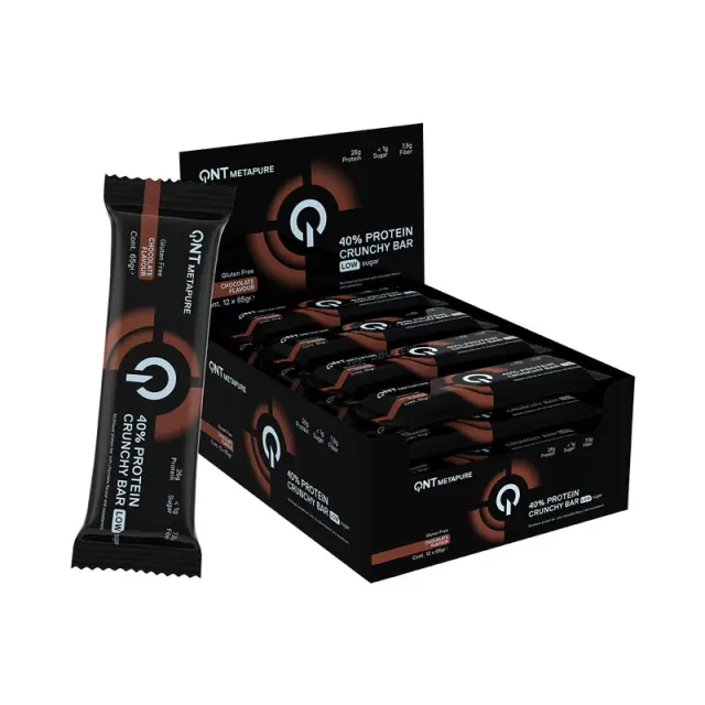 QNT Protein Crunchy Bar Chocolate 40% Πρωτεΐνη 12x65g