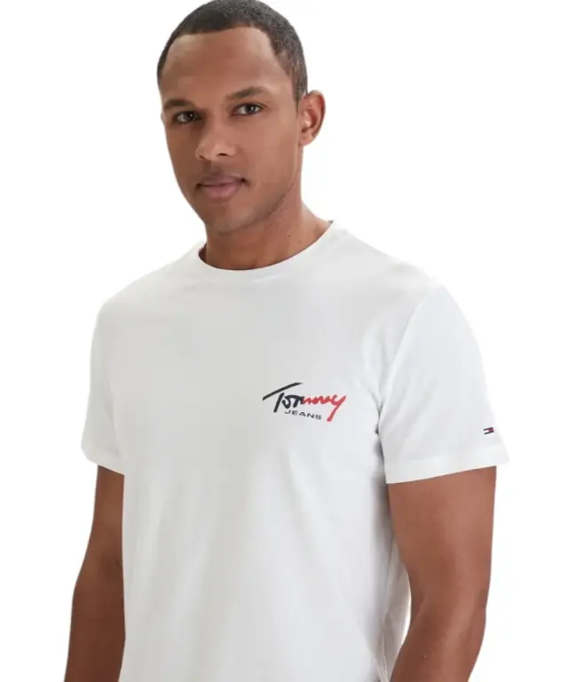 Tommy Hilfiger - Ανδρικό T-shirt Tjw Sign Slim Fit DM0DM22538-YBL Εκρού 3