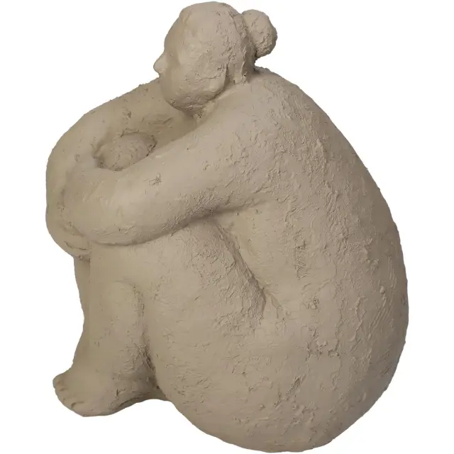 Διακοσμητικό Μεγάλη Γυναίκα Μπεζ Polyresin 14.5x14.5x16.5cm 3