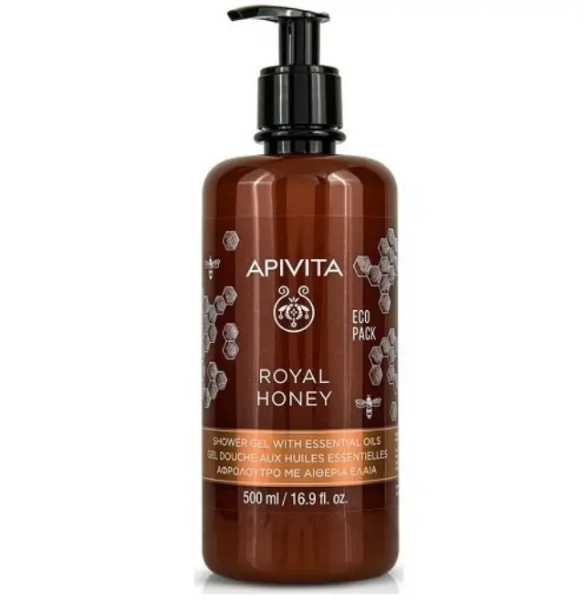Apivita Royal Honey Shower Gel Κρεμώδες Aφρόλουτρο με Aιθέρια Έλαια Ecopack 500ml