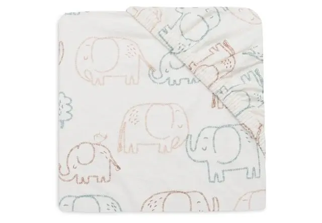 Σεντόνι Ζέρσεϊ με Λάστιχο Elephants (70x140cm) – Jollein 2