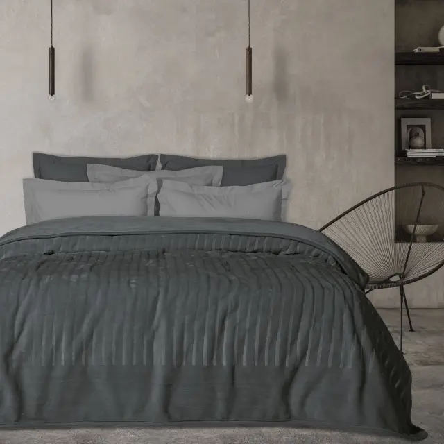 Κουβέρτα 160x240 Μονή Velour 700gsm Das Home 1349 Γραφίτης 100% Ακρυλικό
