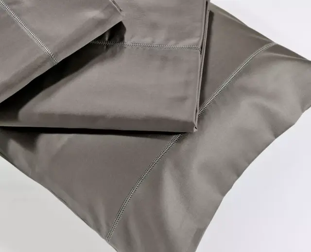 Ζεύγος μαξιλαροθήκη βαμβακοσατέν 250TC 250/6 Anthracite Ζεύγος Μαξιλαροθήκη 52x75+3