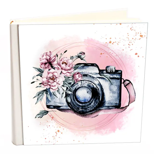 Άλμπουμ my album camera boho style με ριζόχαρτο 35x35cm και κουτί άλμπουμ