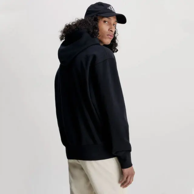 Calvin Klein - Ανδρικό Φούτερ με Κουκούλα και Τσέπες Institutional J30J322894-BEH Μαύρο - 2XL 3