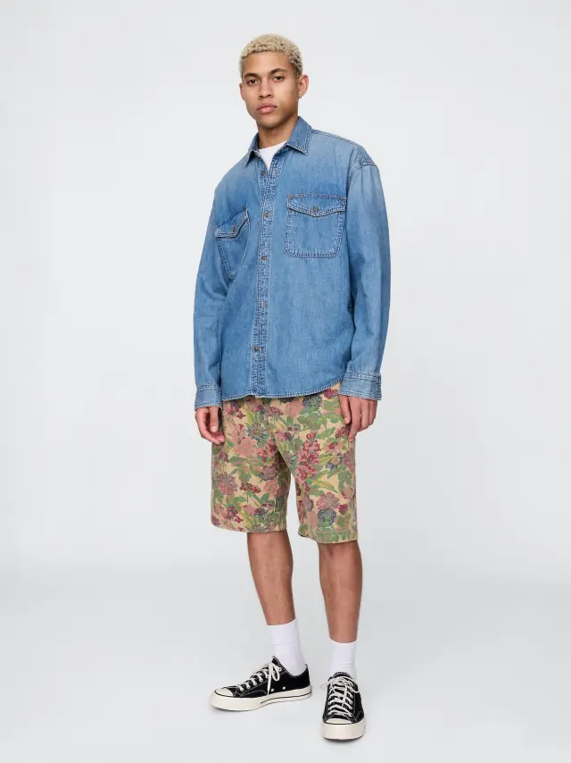 Φλοράλ Canvas Σορτς Floral print - 30