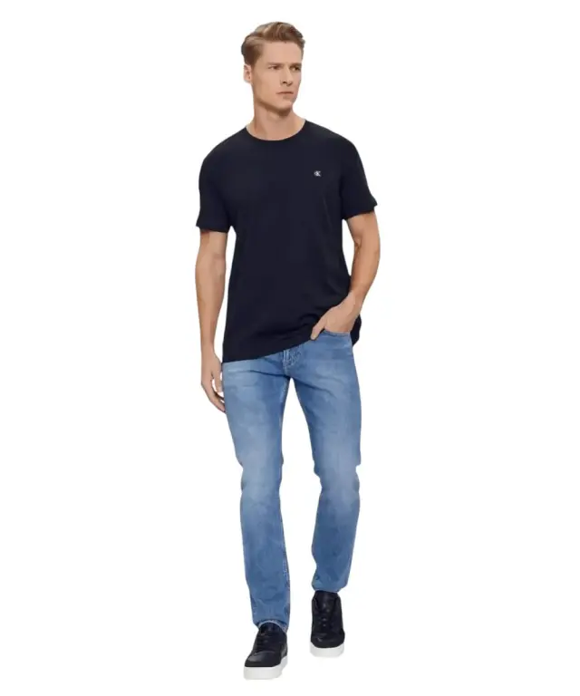 Calvin Klein - Ανδρικό T-shirt Regular Fit Ck Embro Badge Tee J30J325268-CHW Mπλε - XL 3