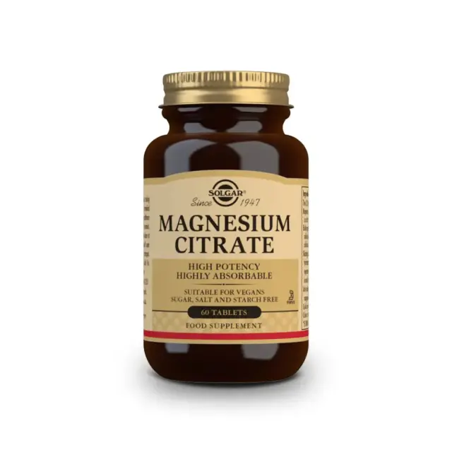 Solgar Citrate Magnesium Μαγνήσιο Κιτρική Μορφή 200mg tabs 60s