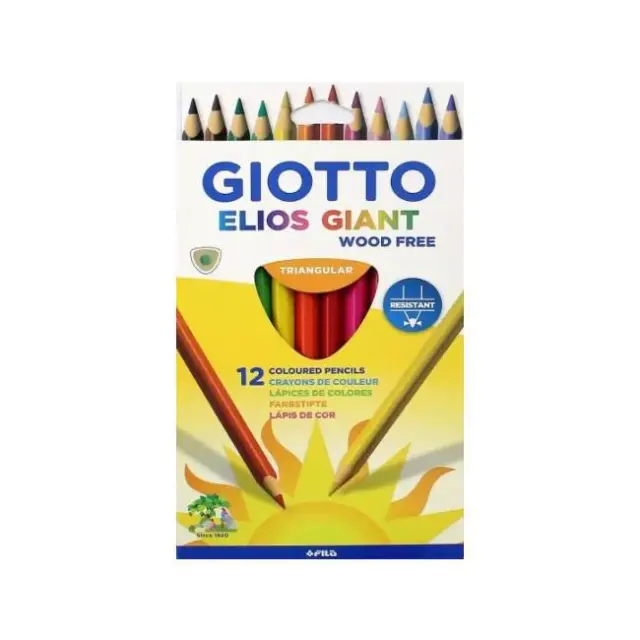 Giotto Ξυλομπογιές Τριγωνικές Elios Giant 12 χρώματα (221500)