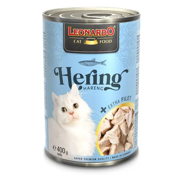 Leonardo Herring & Extra Fillet Κονσέρβα Γάτας με Ρέγγα 400gr