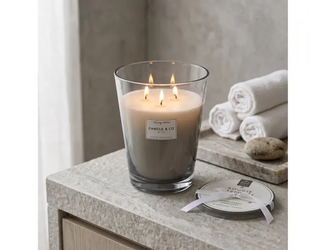 Αρωματικό κερί Harmony Home Deco Factory με διάρκεια καύσης 120 ώρες, άρωμα Amber και διαστάσεις 18.7x23.3cm BO5447
