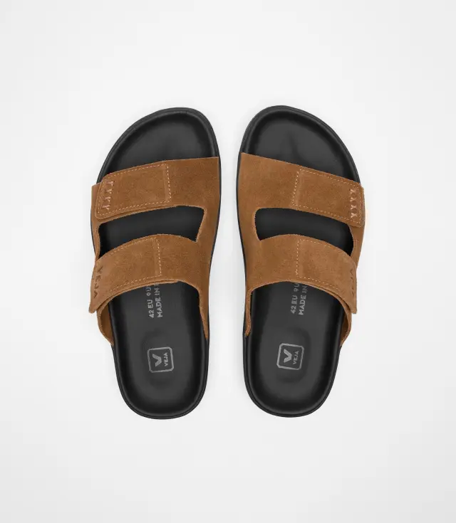 VEJA “ETNA SUEDE SOFT” LEATHER MEN SANDALS(SA3220678B410-BROWN-BLACK) - 44 2