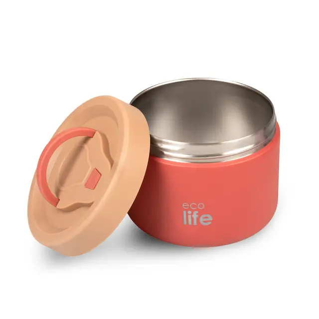 Ecolife® - Στρογγυλό Θερμός Φαγητού 650ml- Coral. 2