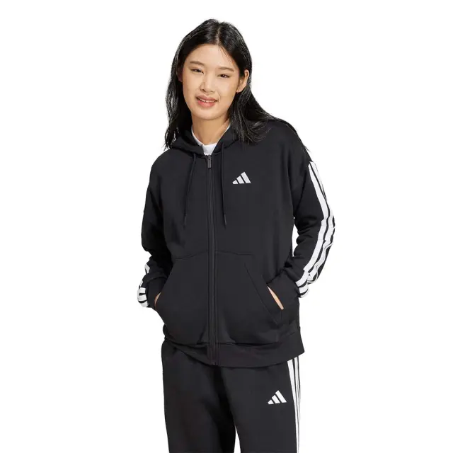 adidas Sportswear Women's 3Stripes Fleece Full-Zip Hoodie Μαύρο JE1283 (adidas Sportswear)