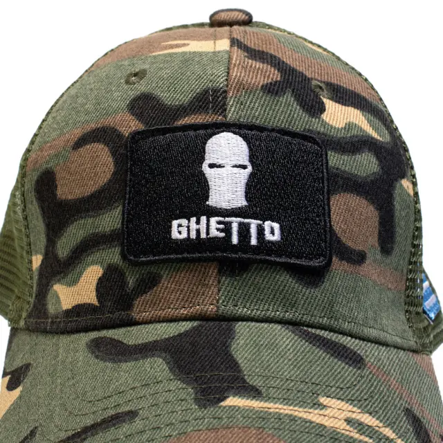 Ghetto Mask Limited Camouflage Greek Flag Cap | Streetwear 6 Panel Green