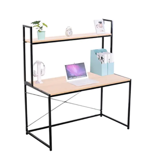 Γραφείο Μεταλλικό Μαύρο MDF Οξιά 120x60x138cm 783748