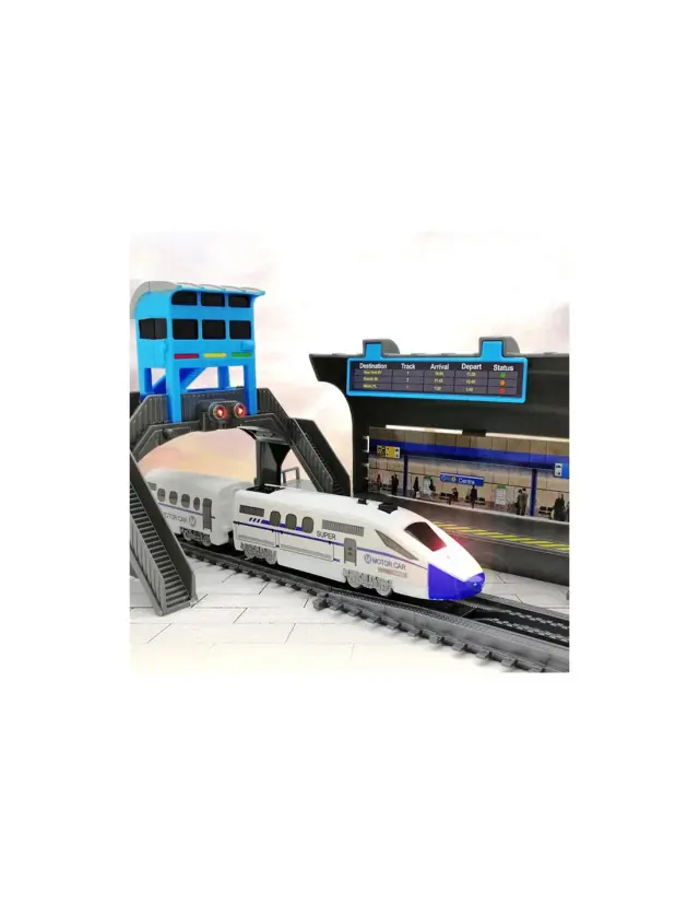 Woopie Τεράστιος Ηλεκτρικός Σιδηρόδρομος 9,14m με Γέφυρα & Τούνελ 86τμχ 2