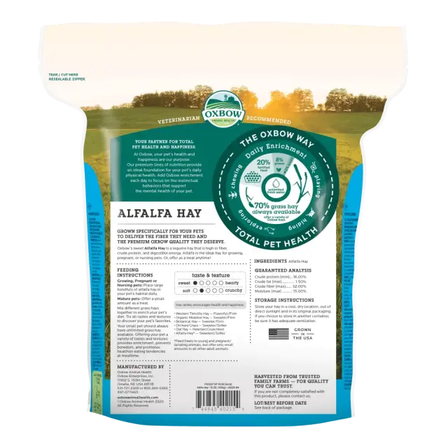 Oxbow Alfalfa Hay - Χόρτο για Κουνέλια + Χορτοφάγα Κατοικίδια 2