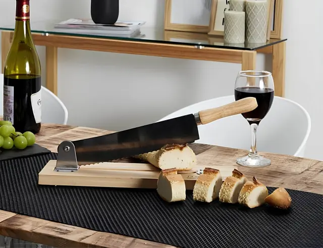 Ξύλινη Επιφάνεια Κοπής Cook Concept με Ενσωματωμένο Μαχαίρι για Ψωμί, 37.5 x 9.6 x 7 cm KD3159 2