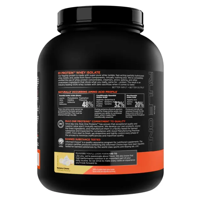 Rule1 R1 Protein Whey Isolate Banana Cream, 5 lbs 3