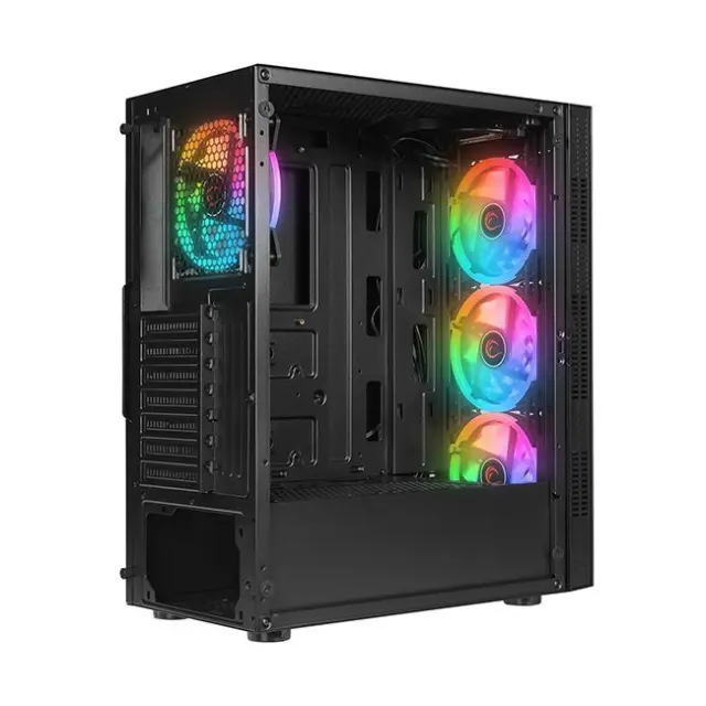 Rampage PC Case PLAID V1 RGB Midi Tower Black (PLAIDV1) 3