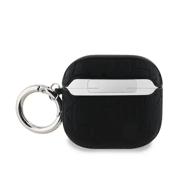 Karl Lagerfeld PU Embossed Karl and Choupette Heads Case for AirPods 4 Black 2