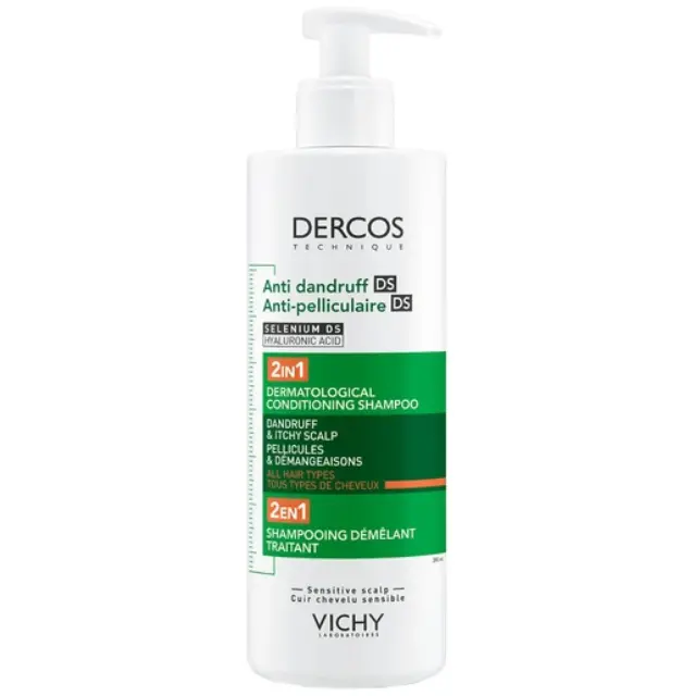 VICHY DERCOS Anti-Dandruff DS Σαμπουάν Κατά της ξηροδερμίας, της Πιτυρίδας και του Κνησμού για Ξηρά Μαλλιά 390ml
