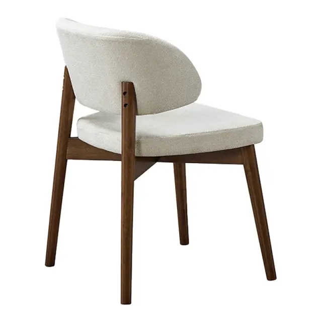 Καρέκλα Siena pakoworld rubberwood σε καρυδί-εκρού απόχρωση 48x50x81εκ | Συσκευασία 2 τμχ 2