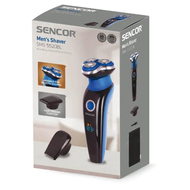 Επαναφορτιζόμενη Ξυριστική Μηχανή Direct Drive Sencor SMS 5520BL Μπλε 2