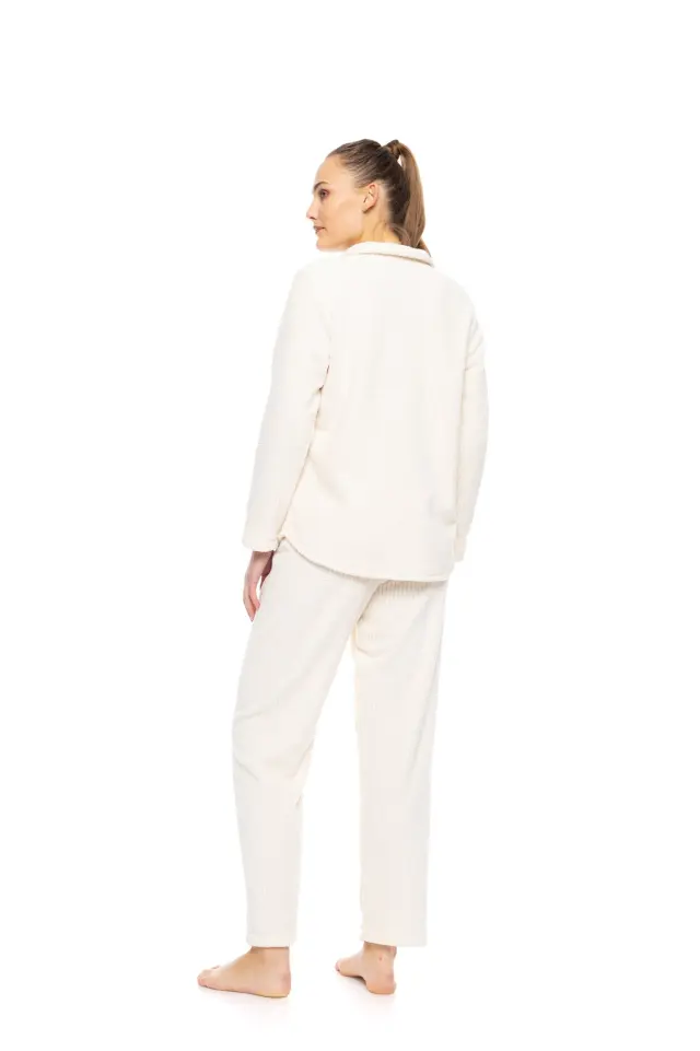 W1878 - White - PYJAMA FLEECE STRIPE - S 3