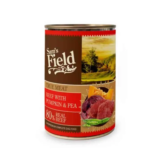 Sam's Field Κονσέρβα Σκύλου Adult Beef with Pumpkin & Pea 400gr Μονόχρωμο