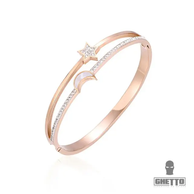 Ghetto Star Moon Shell Zircon Bracelet
