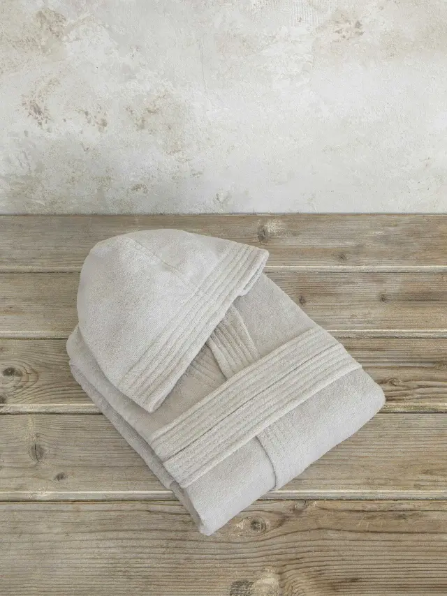 Μπουρνούζι με κουκούλα Zen - Oat Beige Μπεζ Extra Large 2