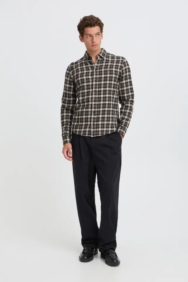 Casual Friday Ανδρικό Jose Καρό Πουκάμισο – Charcoal Melange - XXL 3
