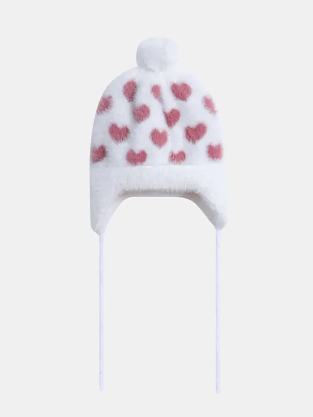 Βρεφικό Σκουφάκι για Κορίτσια Sweet Hearts ΛΕΥΚΟ