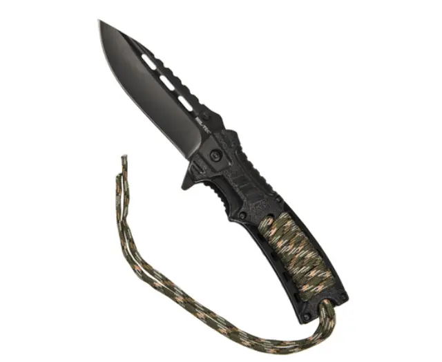 Mil-Tec One Hand Knife Paracord with Fire Starter Camo-Σουγιάς Επιβίωσης Camo 2