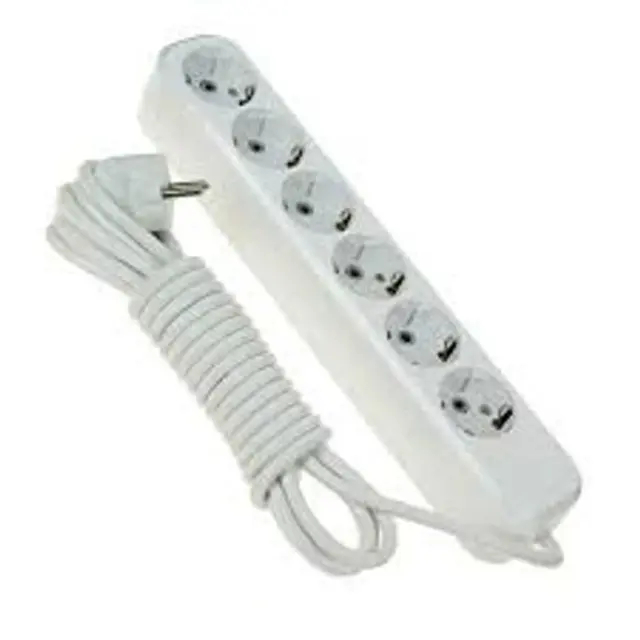 Extenision cords with ground 6 places 1.5m