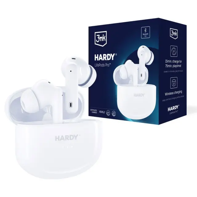 3mk® LifePods Pro Bluetooth Handsfree Ακουστικά με Θήκη Φόρτισης - White