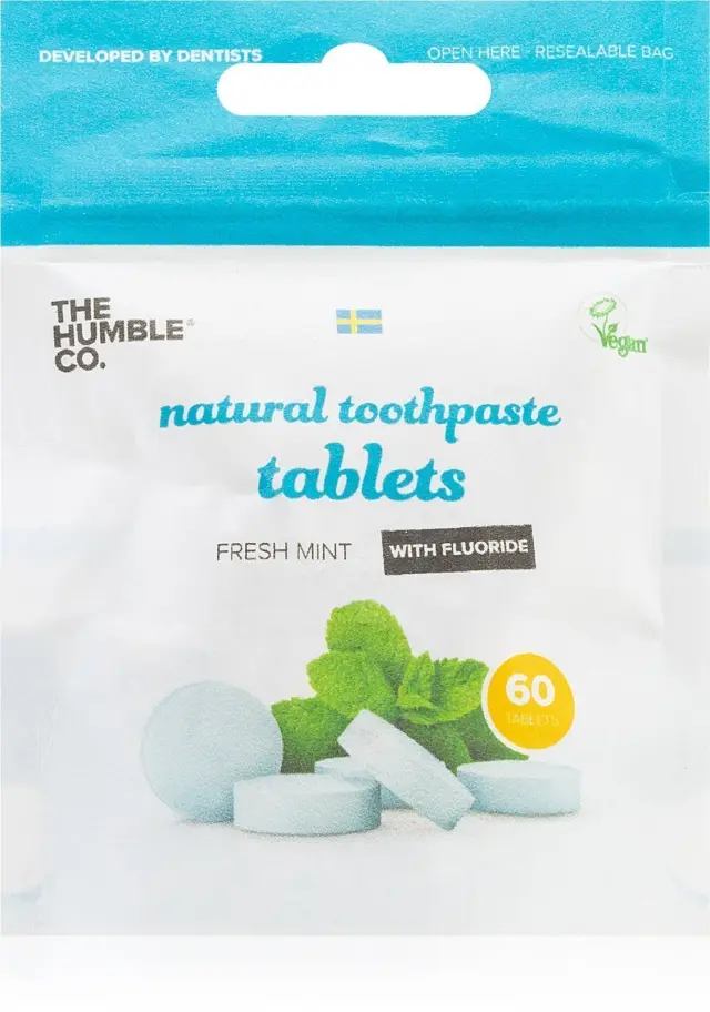 The Humble Co. Toothpaste Tablets Fresh Mint Δροσερή Μέντα Ταμπλέτες Οδοντόκρεμας με Φθόριο 1450ppm, 60tabs