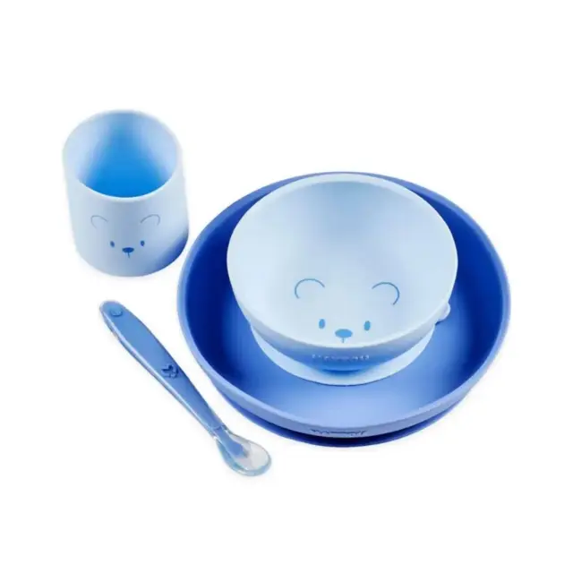 Σετ Φαγητού 4 τεμ. Αρκουδάκι Mealtime Nattou Μπλε N873093
