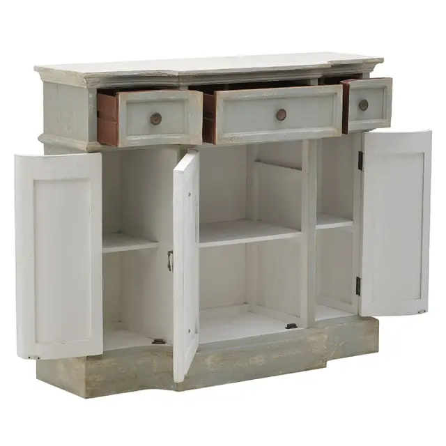 Μπουφές Αντικέ Κρεμ/Γαλάζιο Ξύλο 112x38x98cm 3-50-725-0019 2