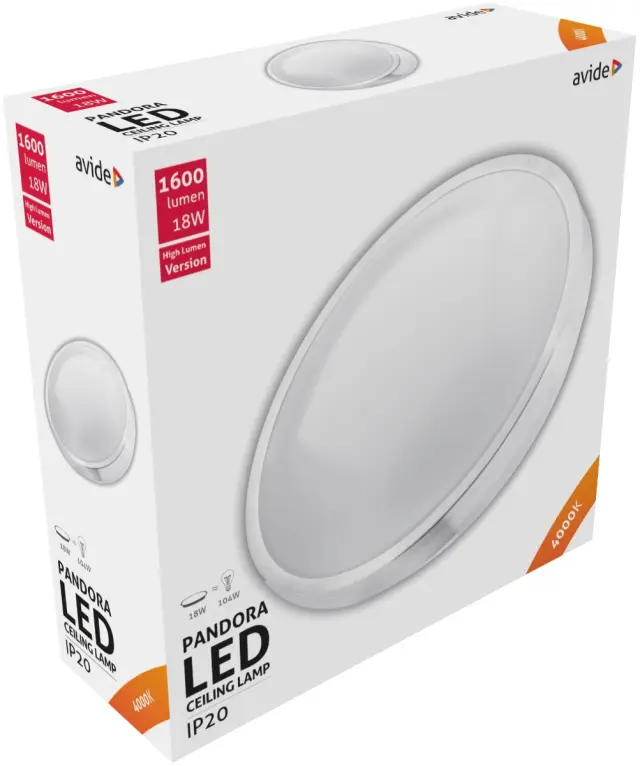 Avide LED Μοντέρνα Πλαφονιέρα Οροφής Pandora (Αλουμίνιο) 18W 330*100mm Λευκό 4000K 15.001.0198