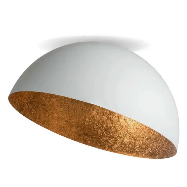 SFERA καμπάνα φωτιστικό οροφής άσπρο/χάλκινο Ø 50 cm Άσπρο Χάλκινο