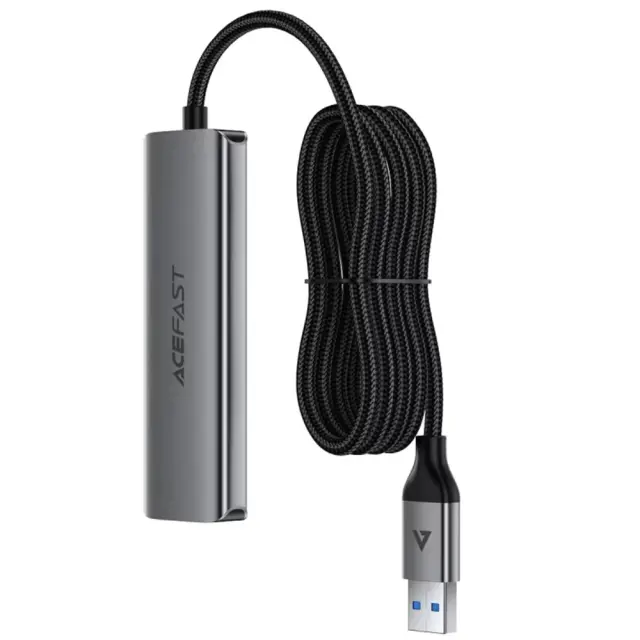 Acefast - Hub 4 in 1 (J17) - 4 x USB3.0, 5Gbps, Plug & Play, Aluminum Alloy, 5V/3A, USB Cable, 1m - Metal Gray 3