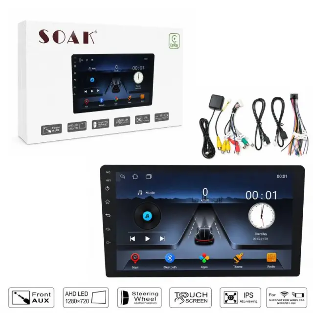 SOAK Οθόνη Αυτοκινήτου 9" Android με Ασύρματο CarPlay & Android Auto - Car Stereo 0298002
