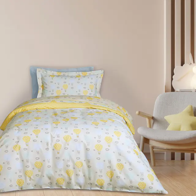 Σετ Παπλωματοθήκη 160x240 Μονή Das Home Kids 4880 Γαλάζιο-Κίτρινο-Μέντα 70% Βαμβάκι-30% Πολυέστερ