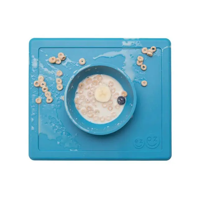 Ezpz: Εκπαιδευτικό μπολ 6+ μηνών Happy Bowl - Blue 2