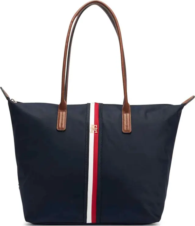 Tommy Hilfiger Γυναικείο Μεγάλο Τσάντα Tote Popette Tote Corp Σκούρο Μπλε