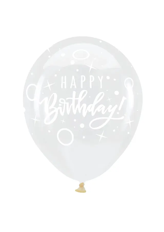 Μπαλόνια Λάτεξ 11 Birthday Dots & Sparkle Διάφανο / 25 τμχ